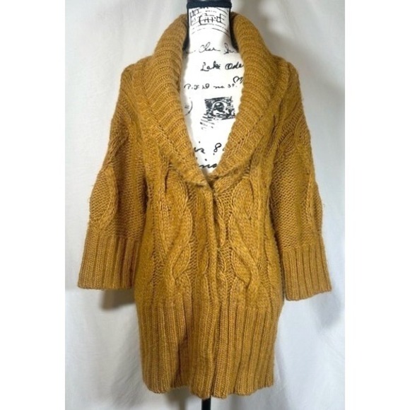 LOFT Sweaters - LOFT Ann Taylor Oversized Chunky Cable Knit Cardigan Sweater Womens S Wool Cozy